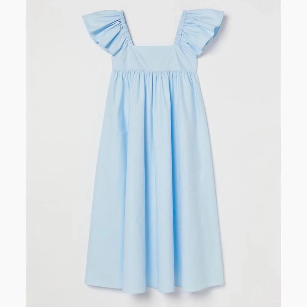 H&M Light Blue Maxi Dress with Ruffle Sleeves - Picture 2 of 6